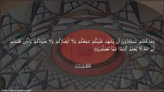 Fussilat Ayah 22 - Arabic (Wide) wallpaper