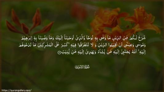 Ash-Shura Ayah 13 - Arabic (Wide) wallpaper