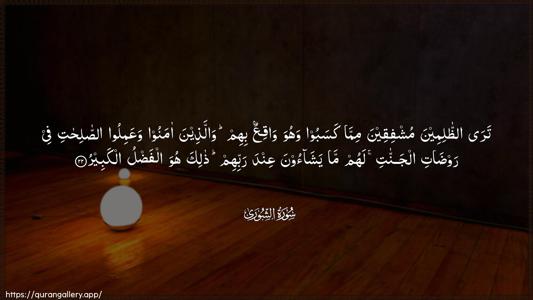 Ash-Shura Ayah 22 - Arabic (Wide) wallpaper