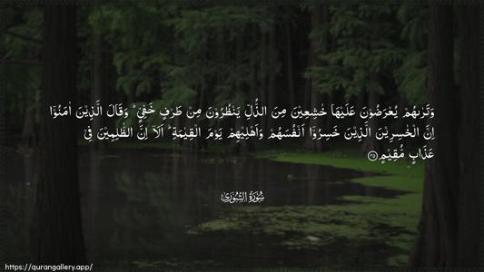 Ash-Shura Ayah 45 - Arabic (Wide) wallpaper