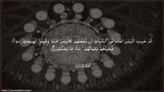 Al-Jaathiya Ayah 21 - Arabic (Wide) wallpaper