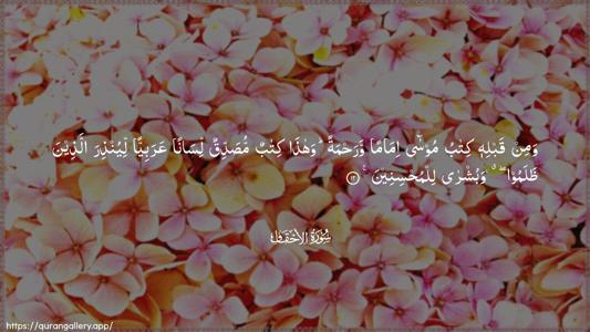 Al-Ahqaf Ayah 12 - Arabic (Wide) wallpaper