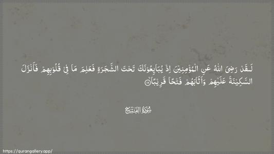 Al-Fath Ayah 18 - Arabic (Wide) wallpaper