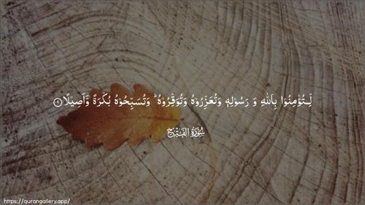Al-Fath Ayah 9 - Arabic (Wide) wallpaper