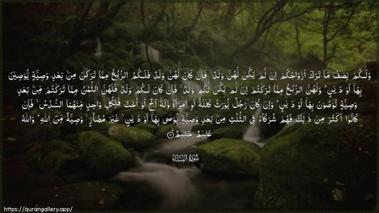 An-Nisaa Ayah 12 - Arabic (Wide) wallpaper