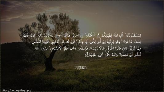 An-Nisaa Ayah 176 - Arabic (Wide) wallpaper