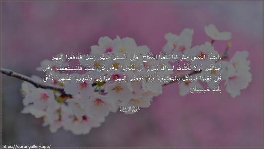 An-Nisaa Ayah 6 - Arabic (Wide) wallpaper