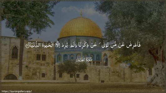 An-Najm Ayah 29 - Arabic (Wide) wallpaper
