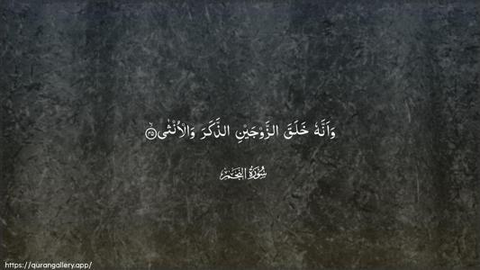 An-Najm Ayah 45 - Arabic (Wide) wallpaper