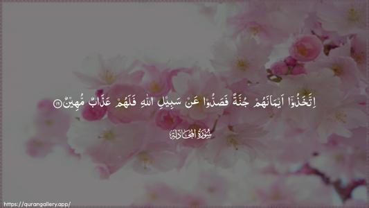 Al-Mujaadila Ayah 16 - Arabic (Wide) wallpaper