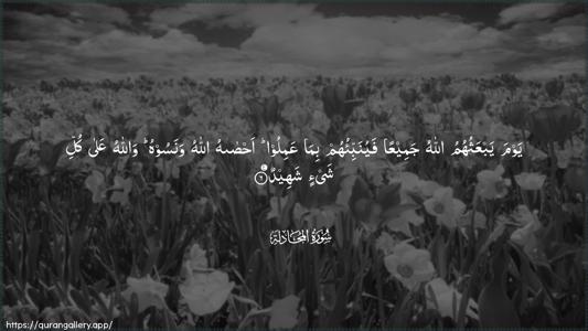 Al-Mujaadila Ayah 6 - Arabic (Wide) wallpaper