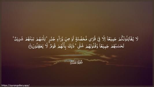 Al-Hashr Ayah 14 - Arabic (Wide) wallpaper