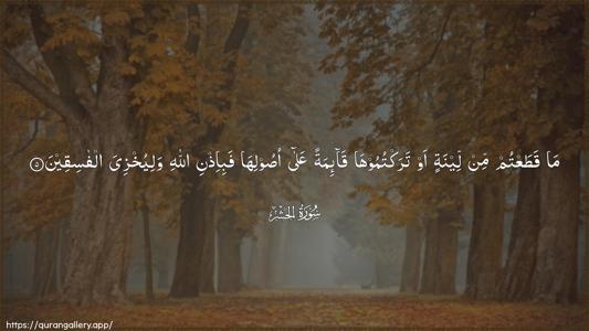Al-Hashr Ayah 5 - Arabic (Wide) wallpaper