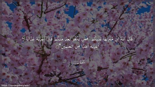 Al-Maaida Ayah 115 - Arabic (Wide) wallpaper