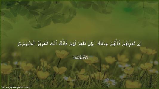 Al-Maaida Ayah 118 - Arabic (Wide) wallpaper