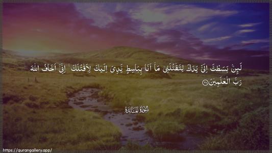 Al-Maaida Ayah 28 - Arabic (Wide) wallpaper