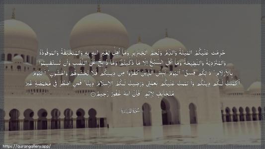 Al-Maaida Ayah 3 - Arabic (Wide) wallpaper