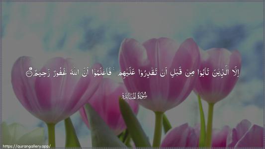 Al-Maaida Ayah 34 - Arabic (Wide) wallpaper