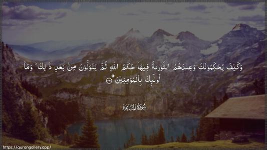 Al-Maaida Ayah 43 - Arabic (Wide) wallpaper