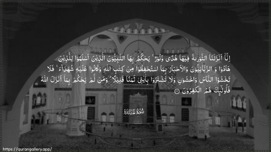 Al-Maaida Ayah 44 - Arabic (Wide) wallpaper