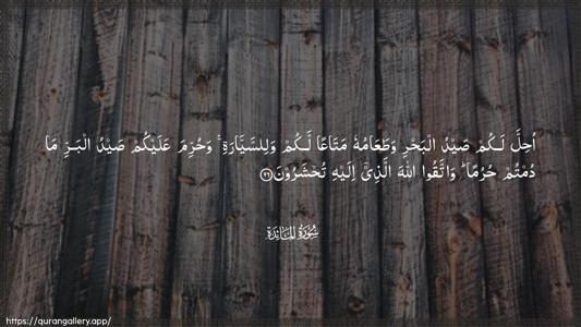 Al-Maaida Ayah 96 - Arabic (Wide) wallpaper