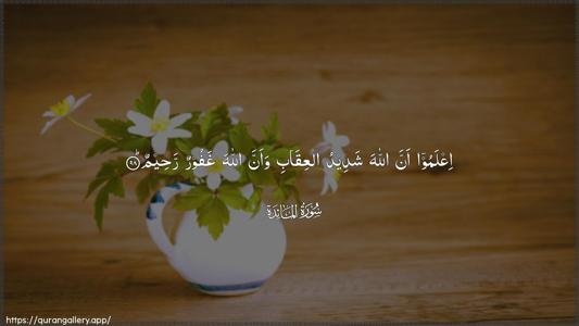 Al-Maaida Ayah 98 - Arabic (Wide) wallpaper