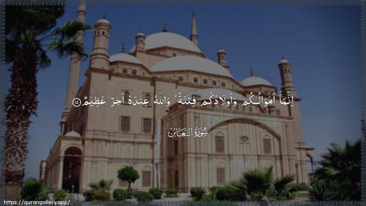 At-Taghaabun Ayah 15 - Arabic (Wide) wallpaper
