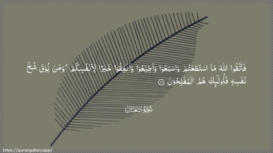At-Taghaabun Ayah 16 - Arabic (Wide) wallpaper