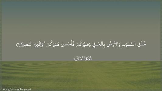 At-Taghaabun Ayah 3 - Arabic (Wide) wallpaper
