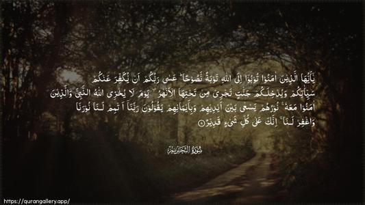 At-Tahrim Ayah 8 - Arabic (Wide) wallpaper