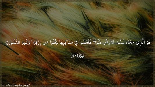 Al-Mulk Ayah 15 - Arabic (Wide) wallpaper