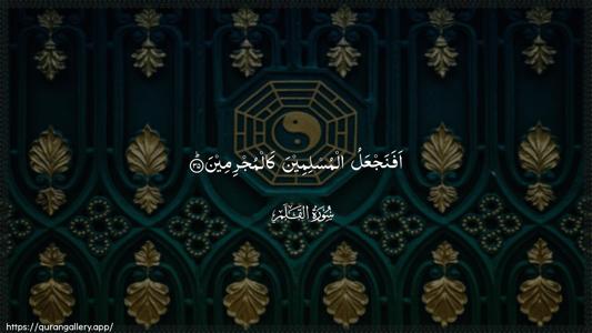 Al-Qalam Ayah 35 - Arabic (Wide) wallpaper