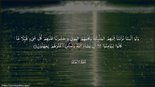 Al-An"aam Ayah 111 - Arabic (Wide) wallpaper