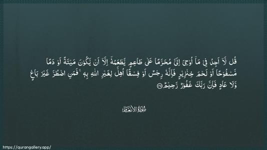 Al-An"aam Ayah 145 - Arabic (Wide) wallpaper