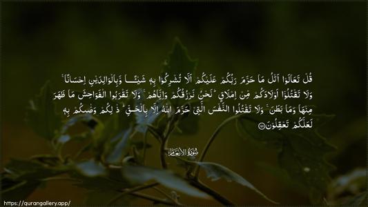 Al-An"aam Ayah 151 - Arabic (Wide) wallpaper