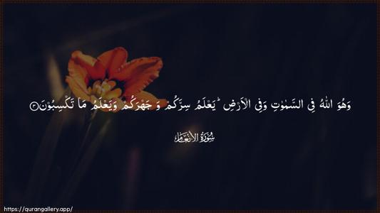 Al-An"aam Ayah 3 - Arabic (Wide) wallpaper