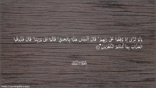 Al-An"aam Ayah 30 - Arabic (Wide) wallpaper