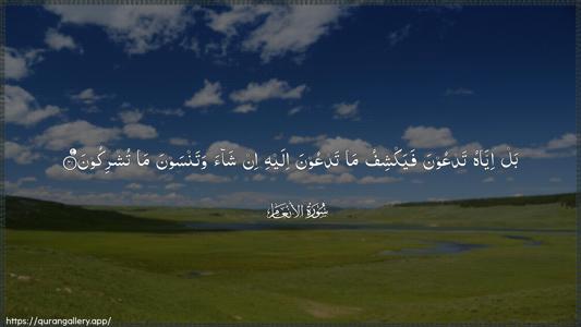 Al-An"aam Ayah 41 - Arabic (Wide) wallpaper