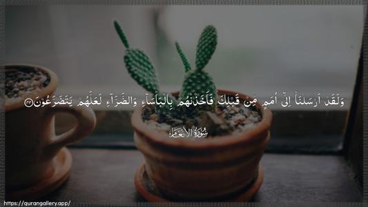 Al-An"aam Ayah 42 - Arabic (Wide) wallpaper