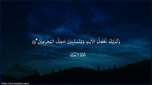 Al-An"aam Ayah 55 - Arabic (Wide) wallpaper