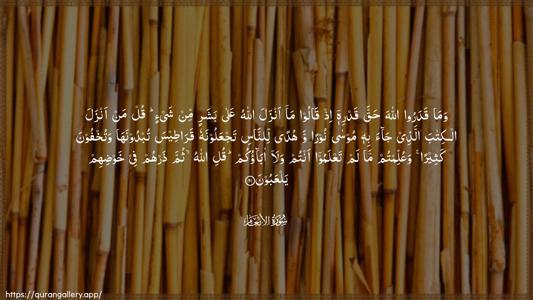 Al-An"aam Ayah 91 - Arabic (Wide) wallpaper