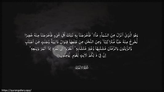 Al-An"aam Ayah 99 - Arabic (Wide) wallpaper