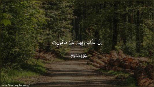 Al-Ma"aarij Ayah 28 - Arabic (Wide) wallpaper