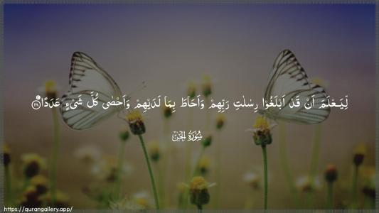 Al-Jinn Ayah 28 - Arabic (Wide) wallpaper