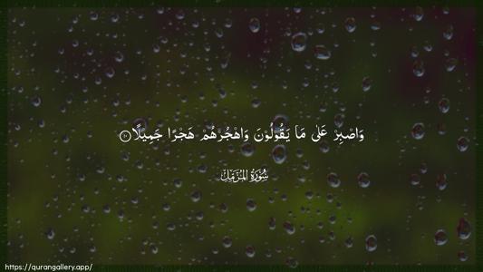 Al-Muzzammil Ayah 10 - Arabic (Wide) wallpaper