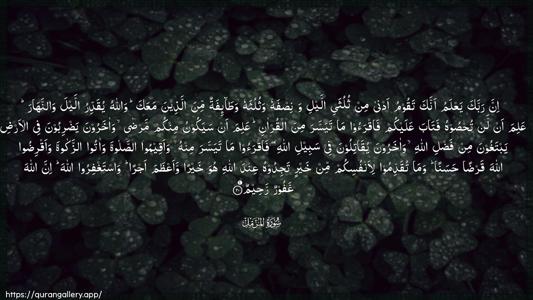 Al-Muzzammil Ayah 20 - Arabic (Wide) wallpaper