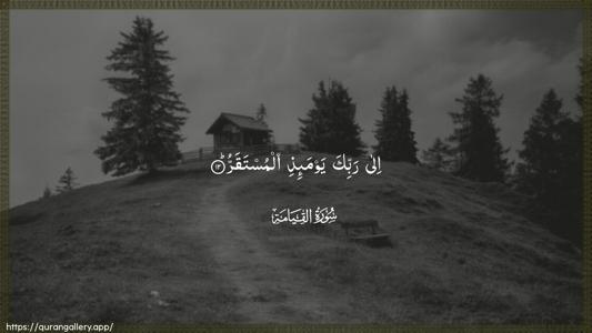 Al-Qiyaama Ayah 12 - Arabic (Wide) wallpaper