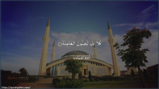 Al-Qiyaama Ayah 20 - Arabic (Wide) wallpaper