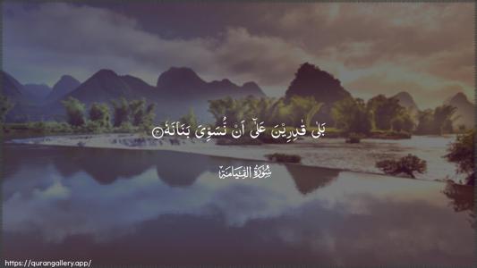Al-Qiyaama Ayah 4 - Arabic (Wide) wallpaper