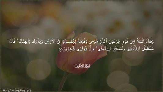 Al-A"raaf Ayah 127 - Arabic (Wide) wallpaper